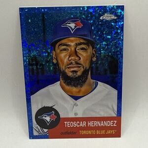 Chrome Platinum Anniversary Blue Mini-Diamond Refractor Teoscar Hernandez /199
